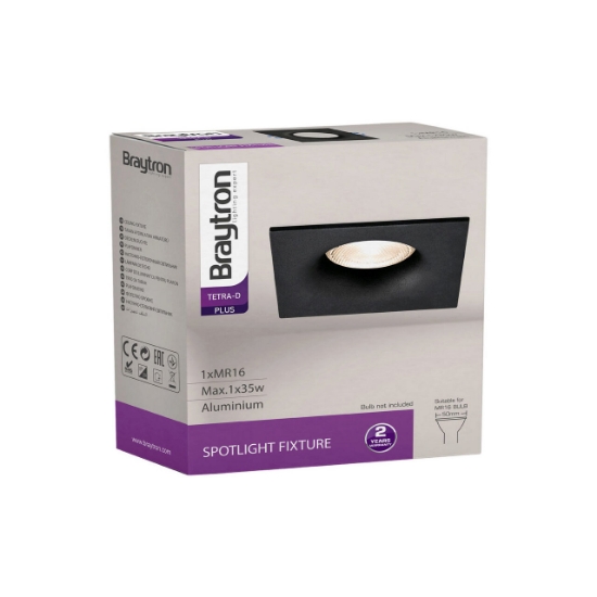 Imagine CARCASA NEGRU PATRAT GU5.3 TETRA-D