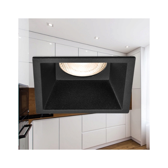 Imagine CARCASA NEGRU PATRAT PT GU10 TETRA-CF