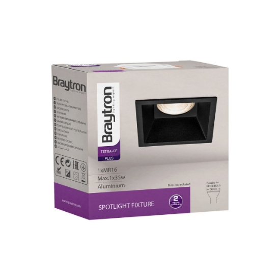 Imagine CARCASA NEGRU PATRAT PT GU10 TETRA-CF