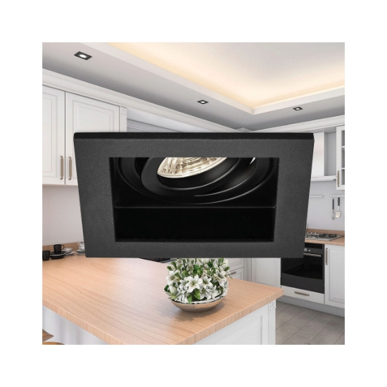 Imagine CARCASA NEGRU PATRAT PT GU10 BETA-RS1
