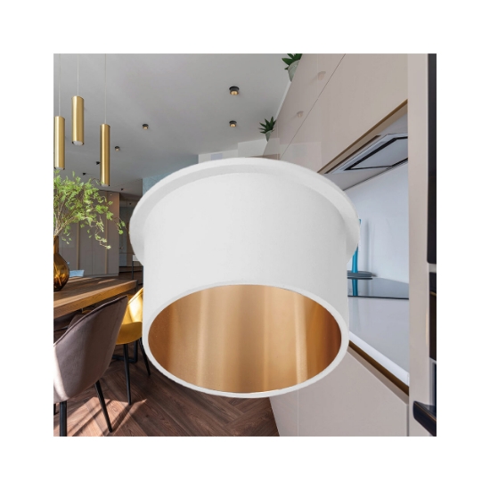 Imagine CARCASA ALB/int.AURIU ROTUND PT GU10 ALFA-C