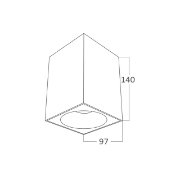 Imagine CORP BETA SS PATRAT 1XGU10 NEGRU REFLECTOR CUPRU
