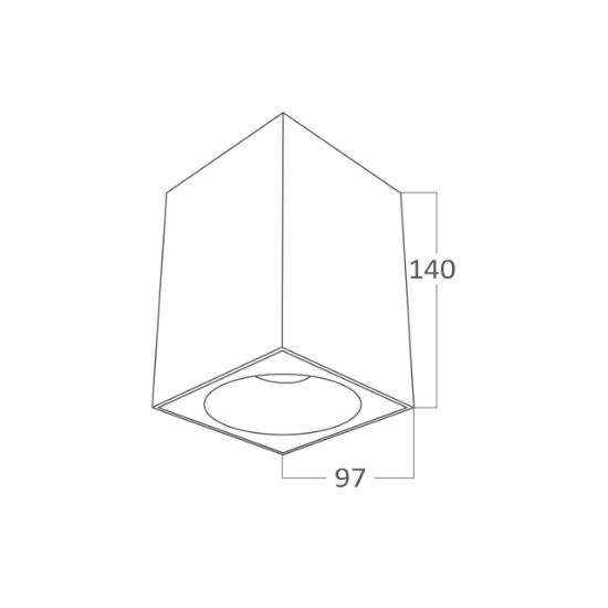 Imagine CORP BETA SS PATRAT 1XGU10 NEGRU REFLECTOR CUPRU