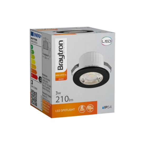 Imagine SPOT LED ROTUND MINICOB 3W 38G 6500K IP54 NEGRU BR
