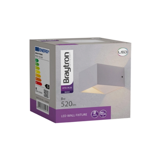 Imagine CORP LED PENTRU PERETE-PATRAT 8W 400LM 3000K ALB