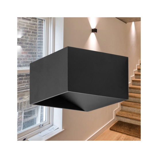 Imagine CORP LED PENTRU PERETE-PATRAT 8W 400LM 3000K NEGRU