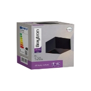 Imagine CORP LED PENTRU PERETE-PATRAT 8W 400LM 3000K NEGRU