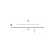 Imagine CORP LED PT PERETE 20W 3000K LEVA-WL600-RCT NEGRU