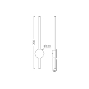 Imagine CORP LED PENTRU PERETE-TINY-WL700 16W 1580lm 3000K NEGRU