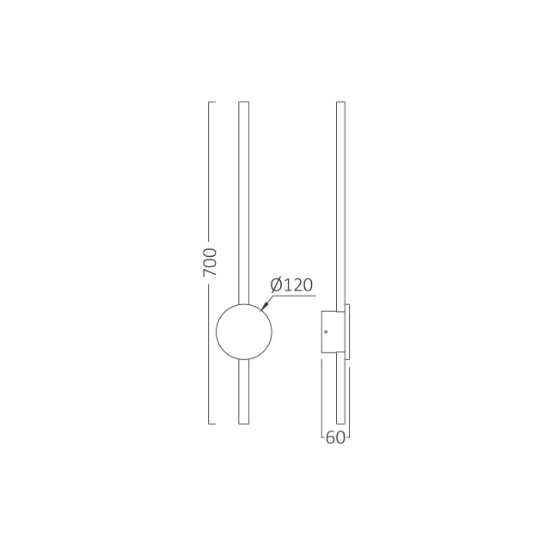 Imagine CORP LED PENTRU PERETE-TINY-WL700 16W 1580lm 3000K AURIU