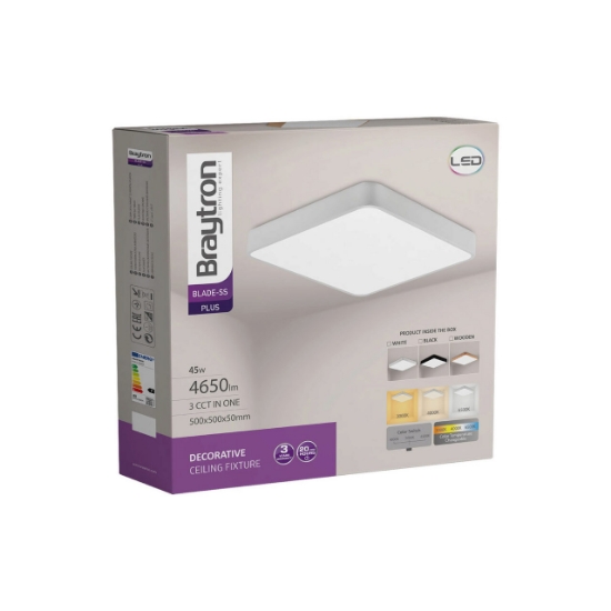 Imagine PLAFONIERA LED 45W TELECOMANDA LEMN BLADE SQR