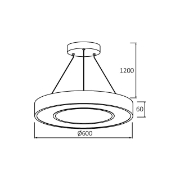 Imagine PLAF. LED SUSP 45W TELECOMANDA NEGRU BLADE RND