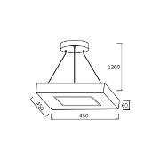 Imagine PLAF. LED SUSP 36W 3in1 ALB BLADE SQR