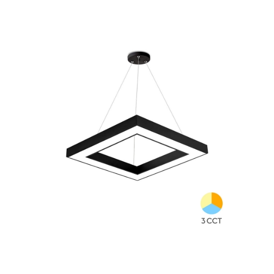 Imagine PLAFONIERA LED SUSP 36W 3in1 NEGRU BLADE SQR