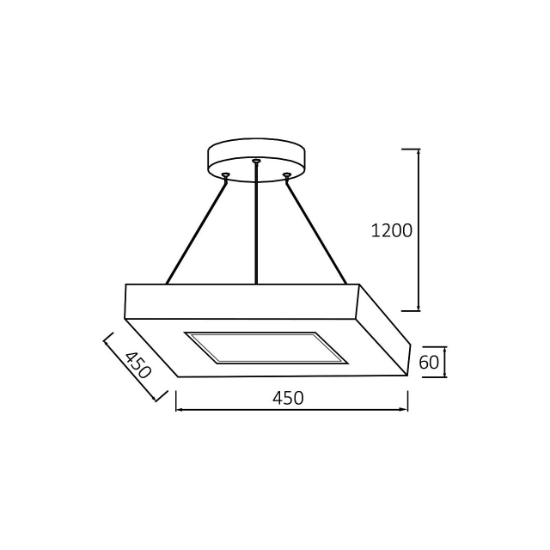 Imagine PLAFONIERA LED SUSP 36W 3in1 NEGRU BLADE SQR