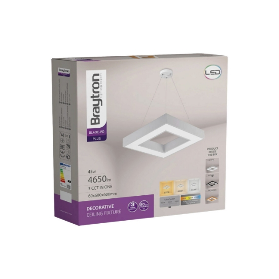 Imagine PLAF. LED SUSP 45W TELECOMANDA LEMN BLADE SQR