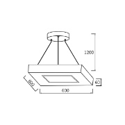 Imagine PLAF. LED SUSP 45W TELECOMANDA LEMN BLADE SQR