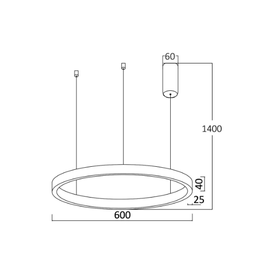 Imagine CORP DECORATIV CU LED 35W 3in1 PD-2540 NEGRU LINA