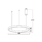 Imagine CORP DECORATIV CU LED 45W 3in1 PD-2540 NEGRU LINA