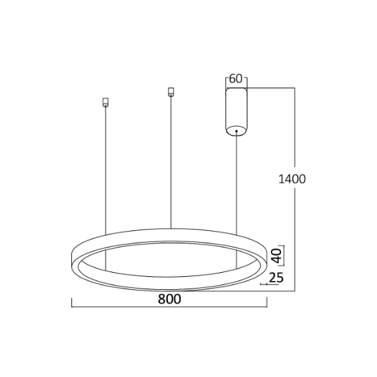 Imagine CORP DECORATIV CU LED 45W 3in1 PD-2540 NEGRU LINA