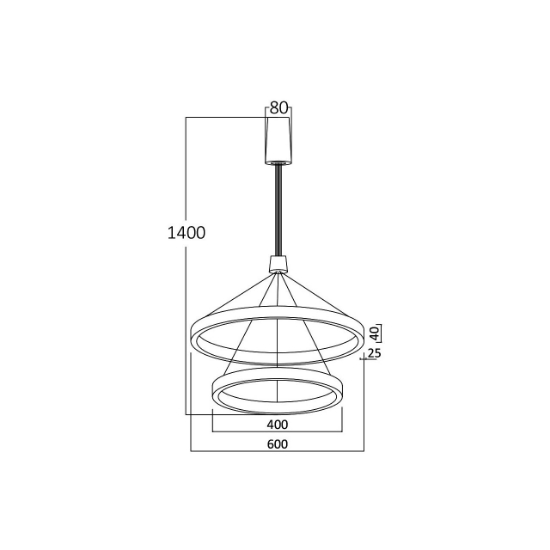 Imagine CORP DECORATIV CU LED 65W 3in1 PD-2540 ALB LINA