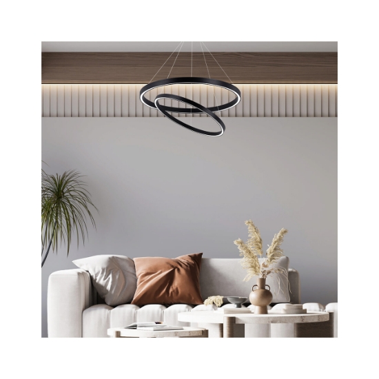 Imagine CORP DECORATIV CU LED 65W 3in1 PD-2540 NEGRU LINA
