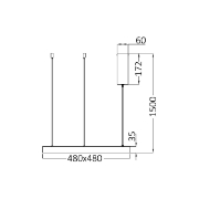 Imagine CORP DECORATIV LED 36W 3in1 SLP-PD-SQR BELLA NEGRU