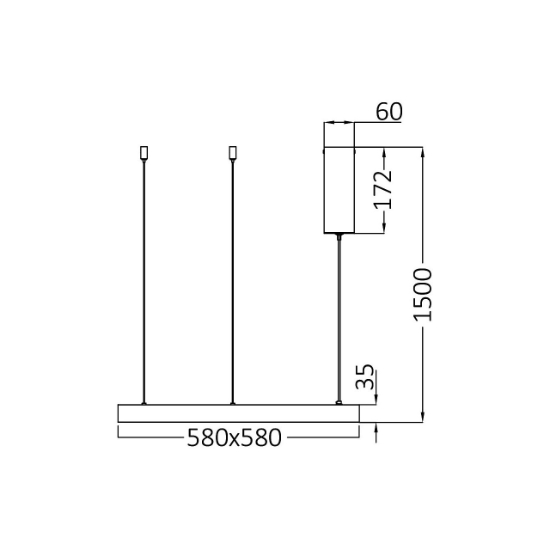 Imagine CORP DECORATIV LED 46W 3in1 SLP-PD-SQR BELLA NEGRU