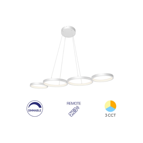 Imagine CORP DECORATIV LED 60W 3in1-Telecomanda-DIM PD1-RND NELA ALB