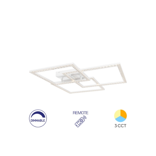 Imagine LUSTRA LED 80W CRYSTAL-3IN1-telecomanda-DIM-ALB