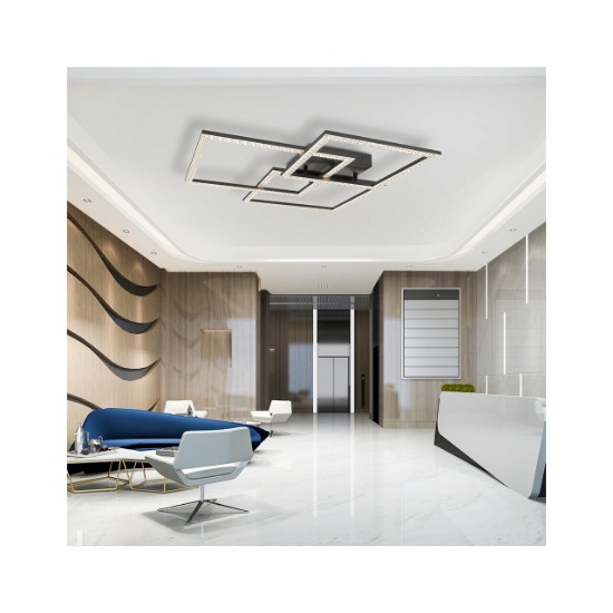 Imagine LUSTRA LED 80W CRYSTAL-3IN1-telecomanda-DIM-NEGRU