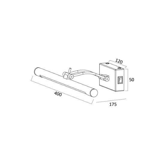 Imagine CORP LED PT BAIE 8W 3IN1 400MM AURIU IP20 SARA-400