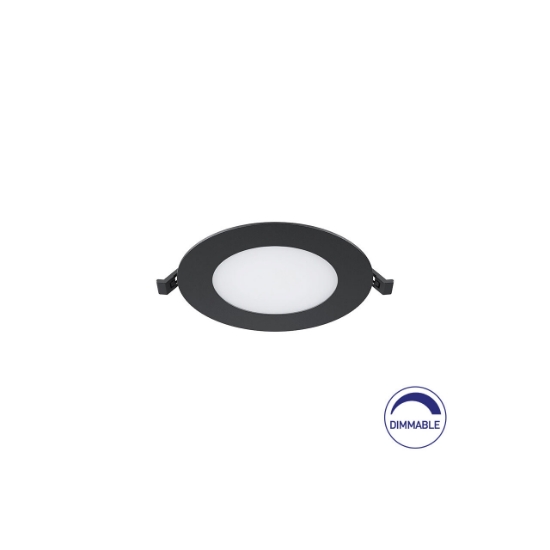 Imagine SPOT LED ROTUND ST 6W 470LM DIM 3000K F:128MM NEGRU IP40