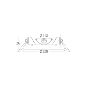 Imagine SPOT LED ROTUND ST 6W 470LM DIM 6500K F:128MM NEGRU IP40