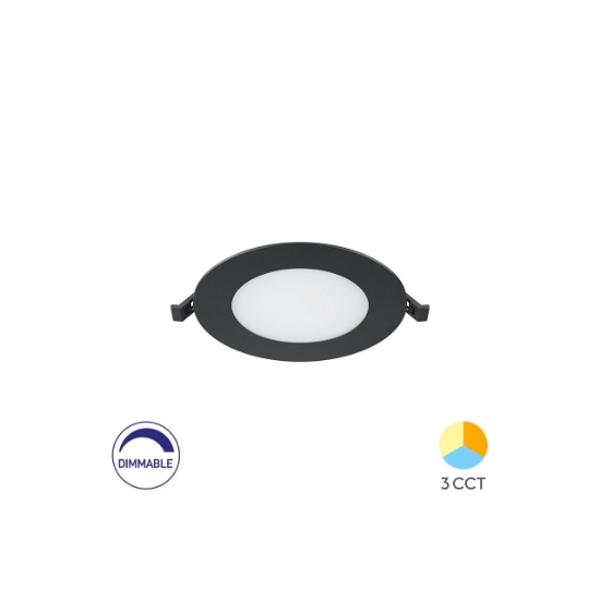 Imagine SPOT LED ROTUND ST 6W 470LM DIM 3in1 F:128MM NEGRU IP40