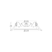 Imagine SPOT LED ROTUND ST 18W 1760LM DIM 6500K F:229MM NEGRU IP40