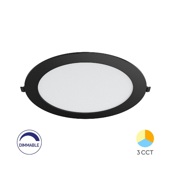 Imagine SPOT LED ROTUND ST 18W 1800LM DIM 3in1 F:229MM NEGRU IP40 BRAYTRON