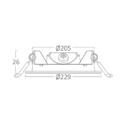 Imagine SPOT LED ROTUND ST 18W 1800LM DIM 3in1 F:229MM NEGRU IP40 BRAYTRON
