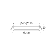 Imagine SPOT LED ROTUND ST 36W 3500lm 3in1 ALB,D:223mm,REGLABIL 40-190mm,IP20