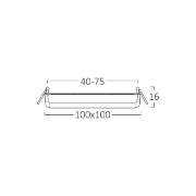 Imagine SPOT LED PATRAT ST 10W 1100lm 3in1 ALB REGLABIL IP20