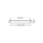 Imagine SPOT LED PATRAT ST 16W 1650lm 3in1 ALB REGLABIL IP20