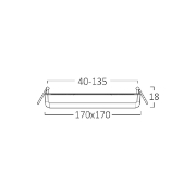 Imagine SPOT LED PATRAT ST 24W 2500lm 3in1 ALB REGLABIL IP20