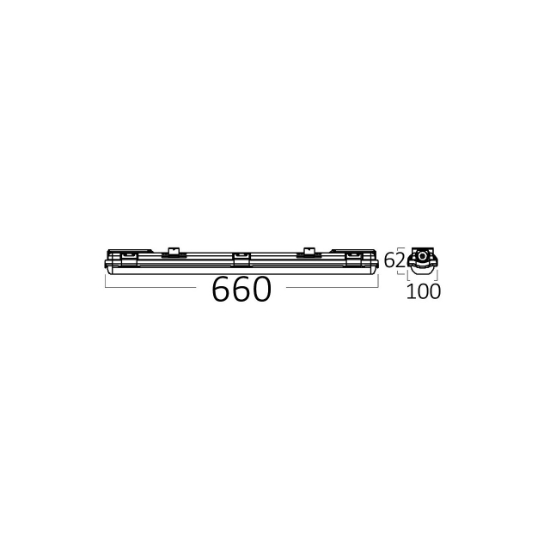 Imagine CORP NEON ETANS PT TUB LED 2X60CM ALIMENTARE 1CAP