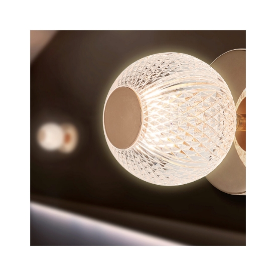 Imagine LAMPA DE PERETE S001C-1H-1xG9-AURIU STICLA