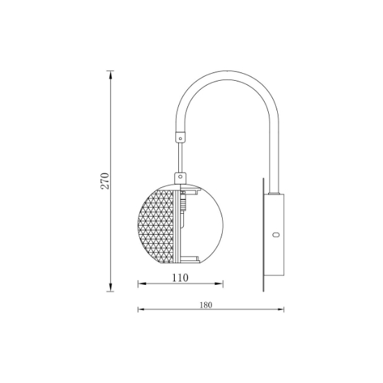 Imagine LAMPA DE PERETE S001W-1W-1xG9-AURIU STICLA