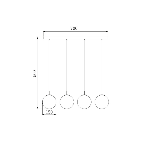 Imagine PENDUL LINIAR S003S-4H-4xG9-SMK STICLA