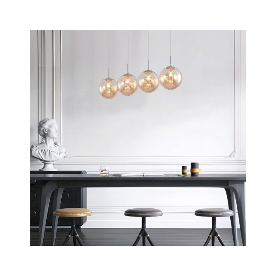 Imagine PENDUL LINIAR S003S-4H-4xG9-STICLA AURIU