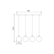 Imagine PENDUL LINIAR S003S-4H-4xG9-STICLA AURIU
