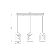 Imagine PENDUL LINIAR S004S-3H-3xE27-SMK STICLA