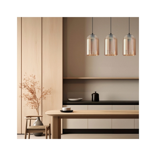 Imagine PENDUL LINIAR S004S-3H-3xE27-STICLA AURIU